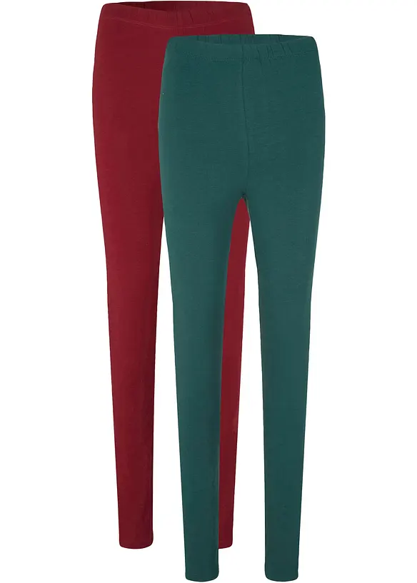 Leggings (2er Pack) in rot von vorne - bonprix Leggings (2er Pack) in rot von vorne - bonprix