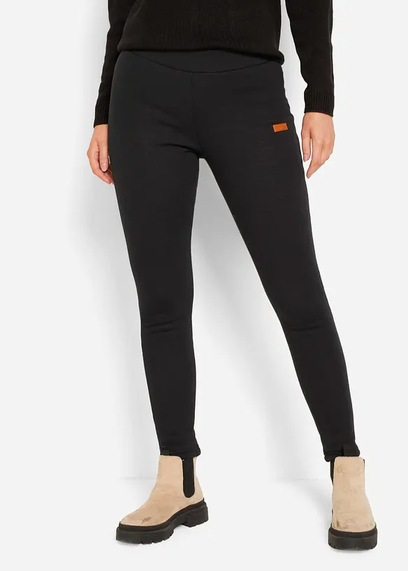 Thermo-Leggings mit Teddyfutter in schwarz von vorne - bonprix Thermo-Leggings mit Teddyfutter in schwarz von vorne - bonprix