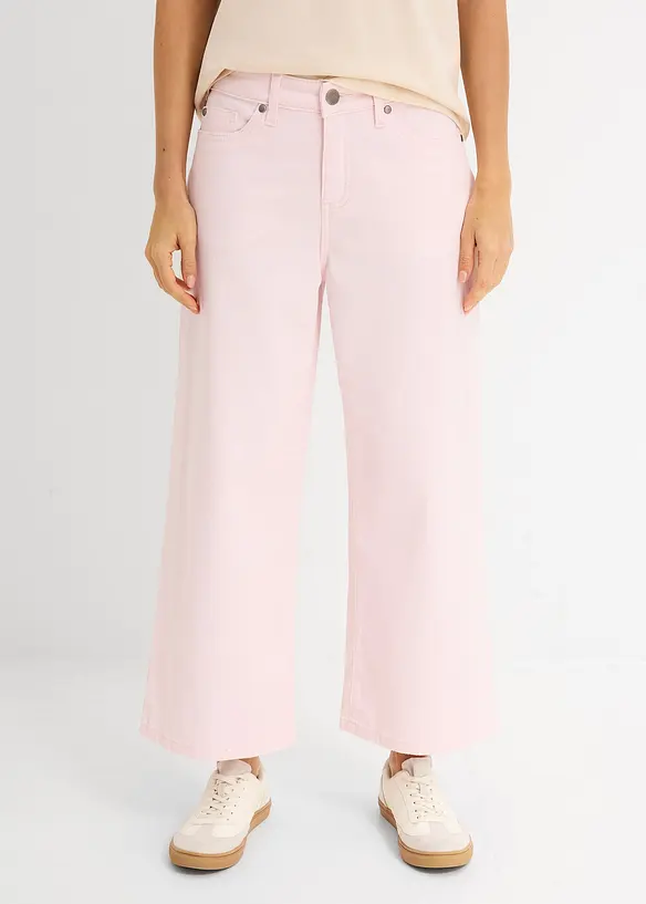Culotte aus elastischem Baumwoll-Mix in rosa von vorne - bonprix