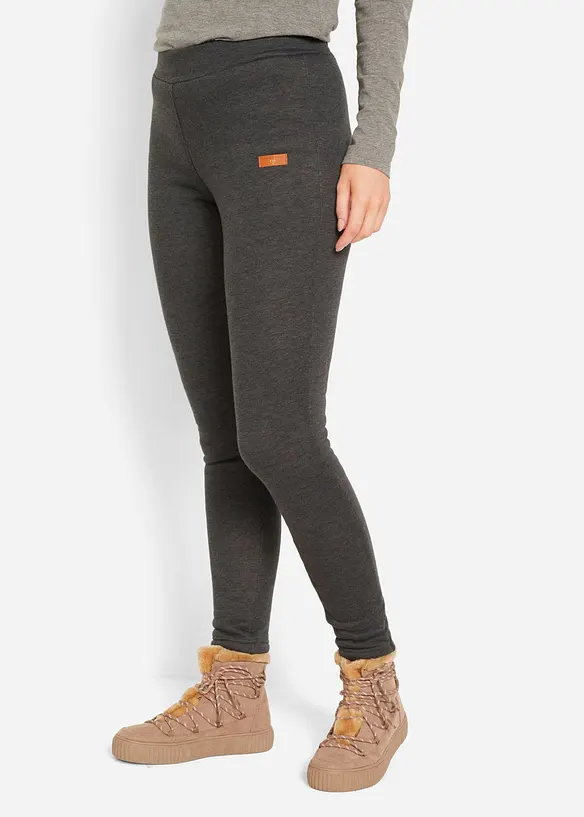 Thermo-Leggings mit Teddyfutter in grau von vorne - bonprix Thermo-Leggings mit Teddyfutter in grau von vorne - bonprix