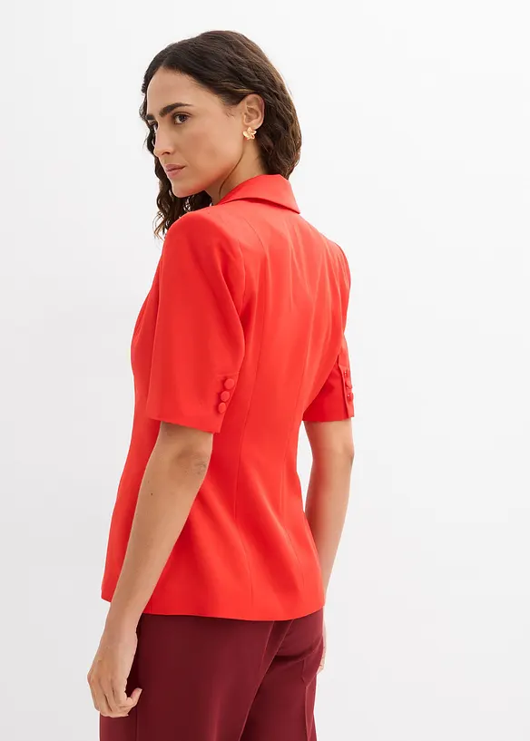 Blazer mit Sandhourglass-Passform in rot von hinten (im Anschnitt) - bonprix