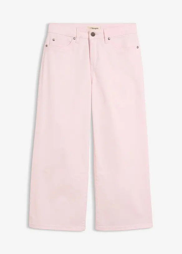 Culotte aus elastischem Baumwoll-Mix in rosa von vorne - bonprix