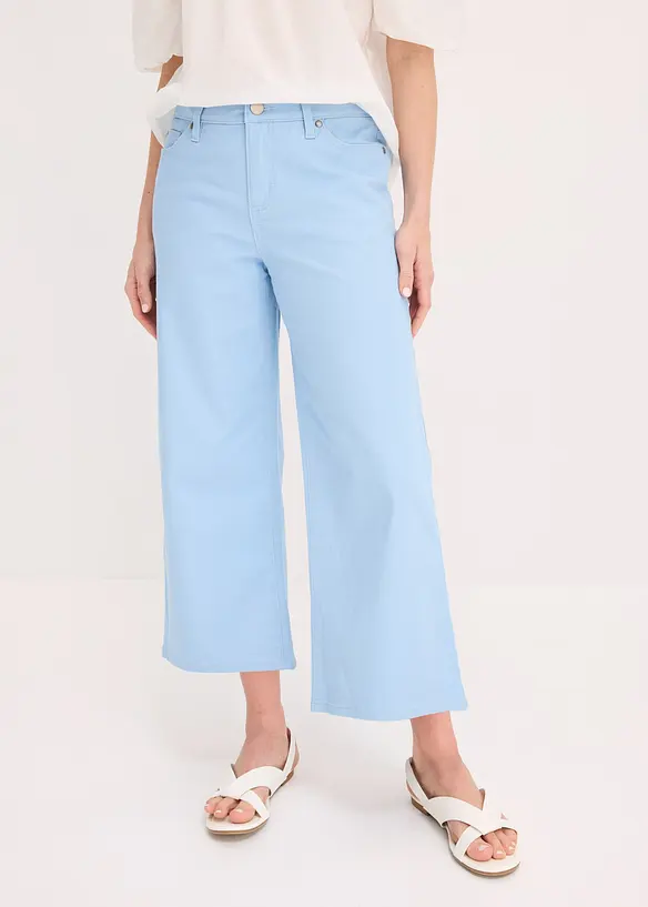 Culotte aus elastischem Baumwoll-Mix in blau von vorne - bonprix