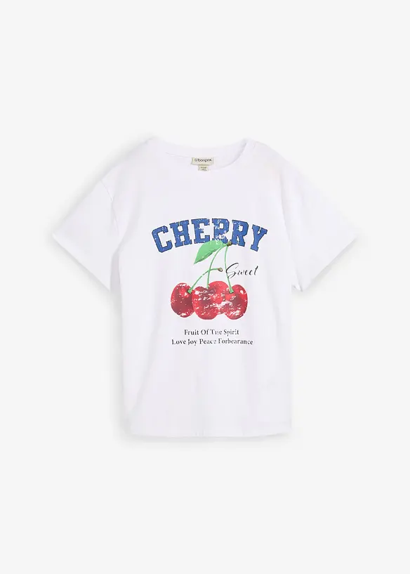 T-Shirt aus reiner Bio-Baumwolle, bedruckt in weiß von vorne - bonprix T-Shirt aus reiner Bio-Baumwolle, bedruckt in weiß von vorne - bonprix