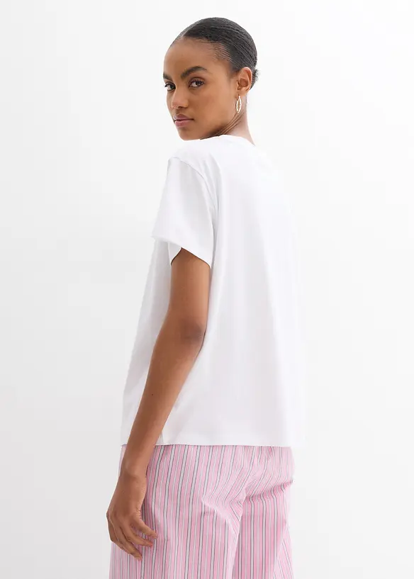 T-Shirt aus reiner Bio-Baumwolle, bedruckt in weiß von hinten (im Anschnitt) - bonprix T-Shirt aus reiner Bio-Baumwolle, bedruckt in weiß von hinten (im Anschnitt) - bonprix