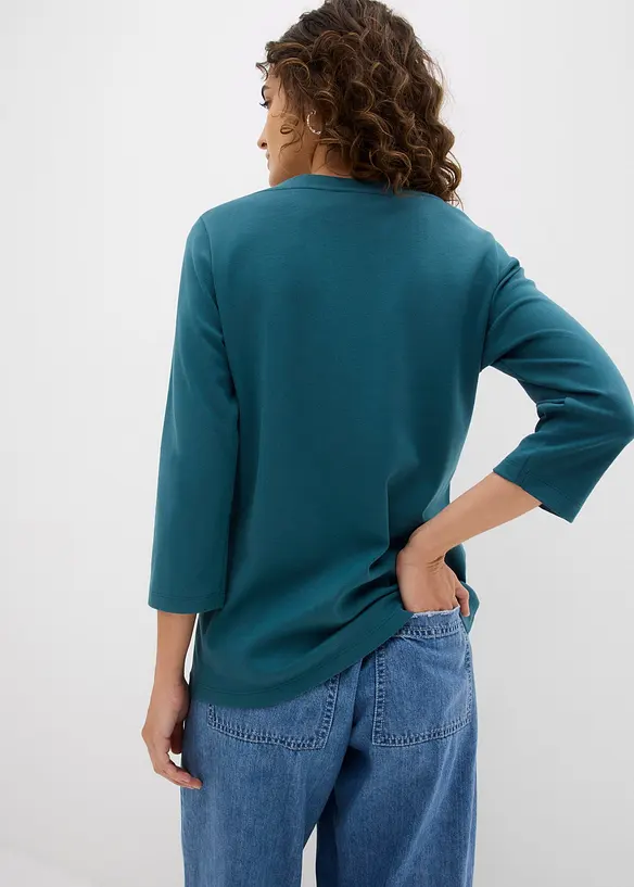 Shirt aus reiner schwerer Bio-Baumwolle in petrol von hinten (im Anschnitt) - bonprix Shirt aus reiner schwerer Bio-Baumwolle in petrol von hinten (im Anschnitt) - bonprix