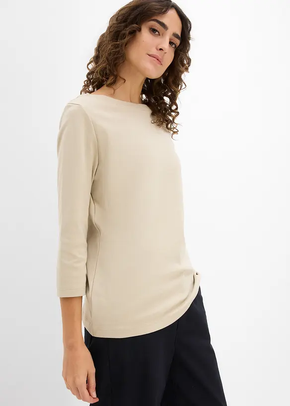 Shirt aus reiner schwerer Bio-Baumwolle in grün von vorne (im Anschnitt) - bonprix Shirt aus reiner schwerer Bio-Baumwolle in grün von vorne (im Anschnitt) - bonprix
