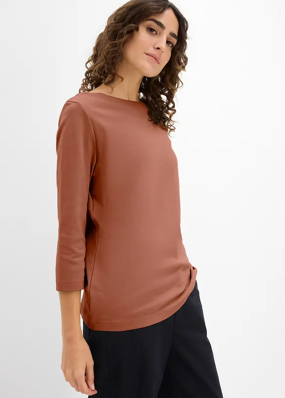 Shirt aus reiner schwerer Bio-Baumwolle in braun von vorne (im Anschnitt) - bonprix Shirt aus reiner schwerer Bio-Baumwolle in braun von vorne (im Anschnitt) - bonprix