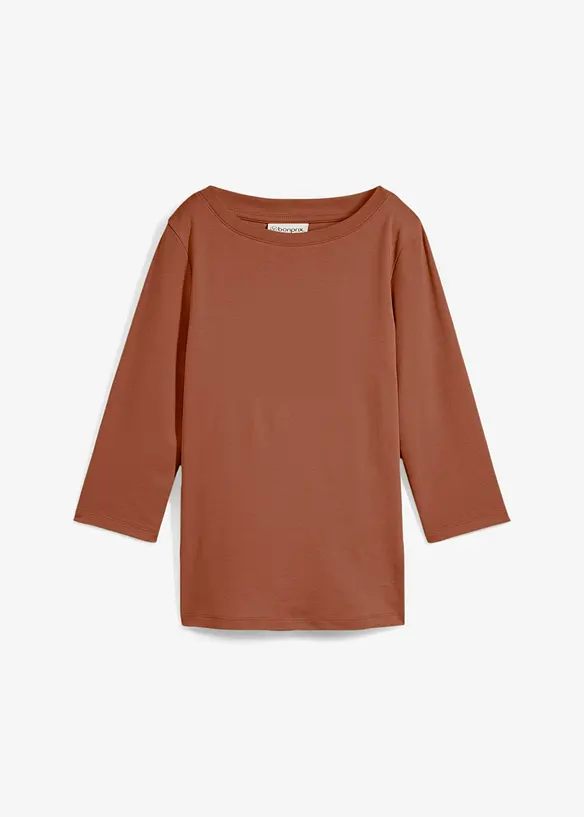 Shirt aus reiner schwerer Bio-Baumwolle in braun von vorne - bonprix Shirt aus reiner schwerer Bio-Baumwolle in braun von vorne - bonprix
