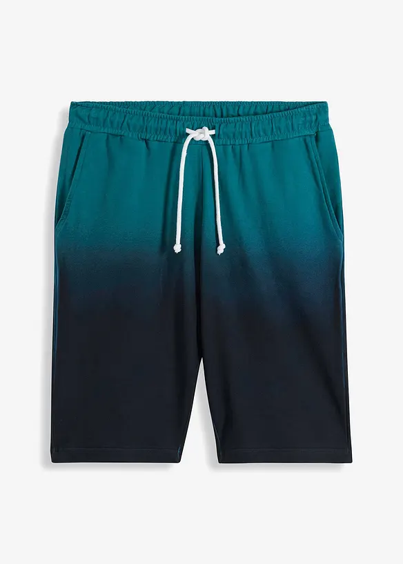 Sweat-Bermuda aus reiner Baumwolle in petrol von vorne - bonprix