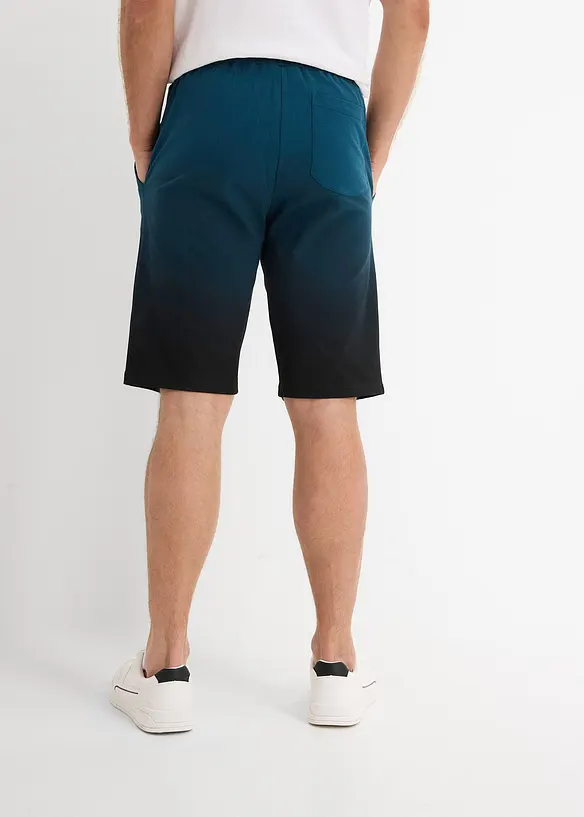 Sweat-Bermuda aus reiner Baumwolle in petrol von hinten - bonprix