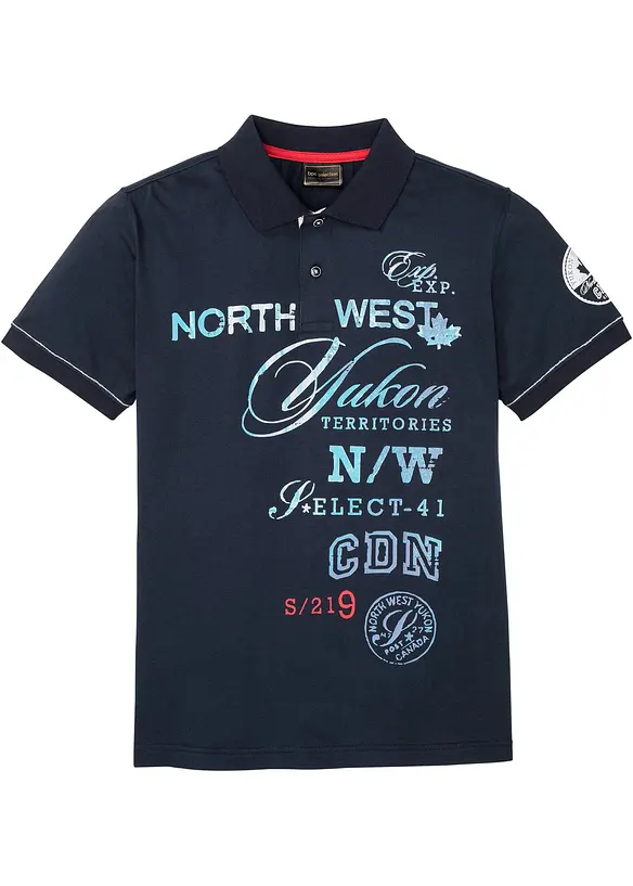 Poloshirt, Kurzarm aus Jersey in blau von vorne - bonprix