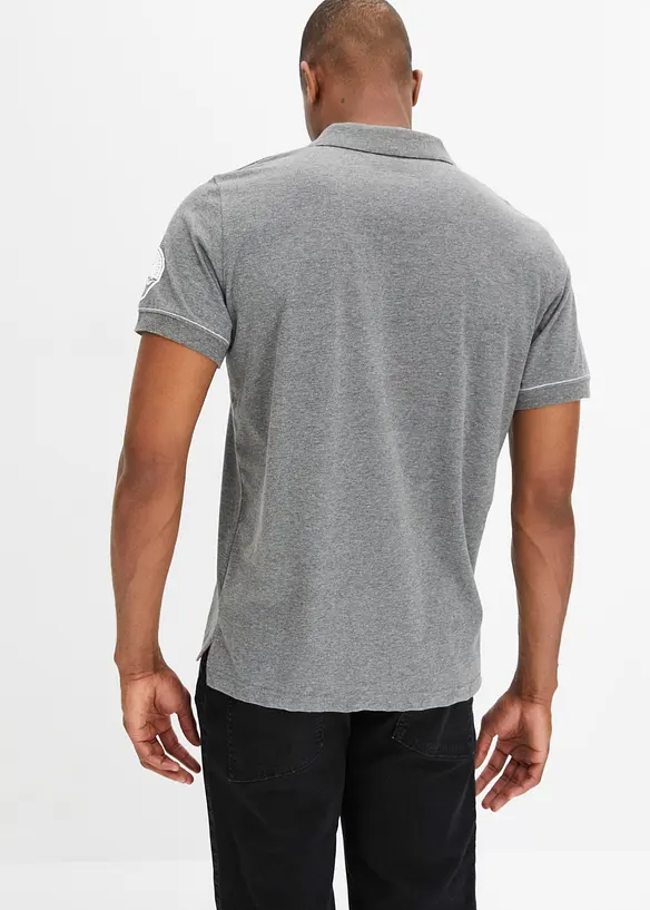 Poloshirt, Kurzarm aus Jersey in grau von hinten (im Anschnitt) - bonprix