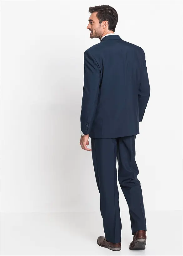 Anzug in Regular Fit (2-tlg. Set) in blau von hinten (Totalaufnahme) - bonprix