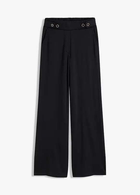 Jersey-Hose aus Punto di Roma in schwarz von vorne - bonprix