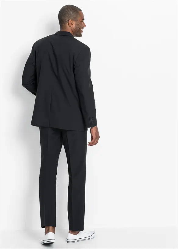 Anzug in Regular Fit (2-tlg. Set) in schwarz von hinten (Totalaufnahme) - bonprix