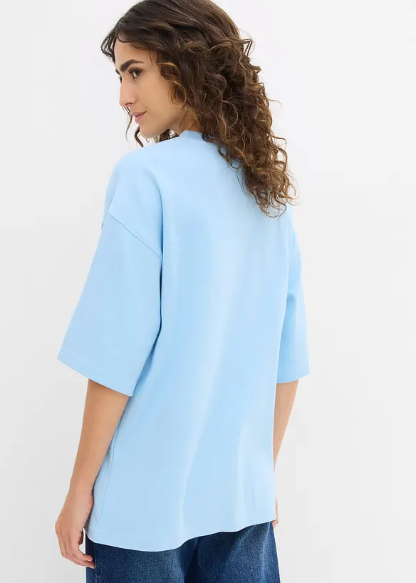Oversize-Shirt aus reiner schwerer Bio-Baumwolle in blau von hinten (im Anschnitt) - bonprix Oversize-Shirt aus reiner schwerer Bio-Baumwolle in blau von hinten (im Anschnitt) - bonprix