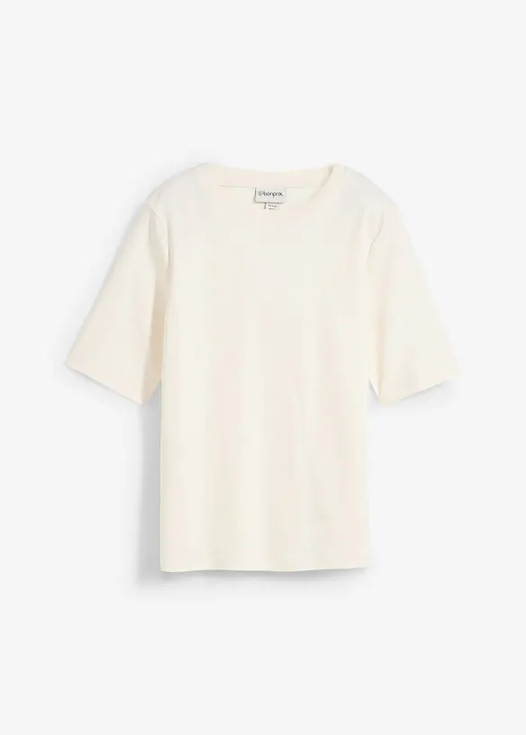 T-Shirt aus reiner Bio-Baumwolle in weiß von vorne - bonprix