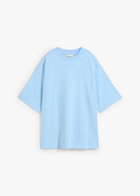 Oversize-Shirt aus reiner schwerer Bio-Baumwolle in blau von vorne - bonprix Oversize-Shirt aus reiner schwerer Bio-Baumwolle in blau von vorne - bonprix