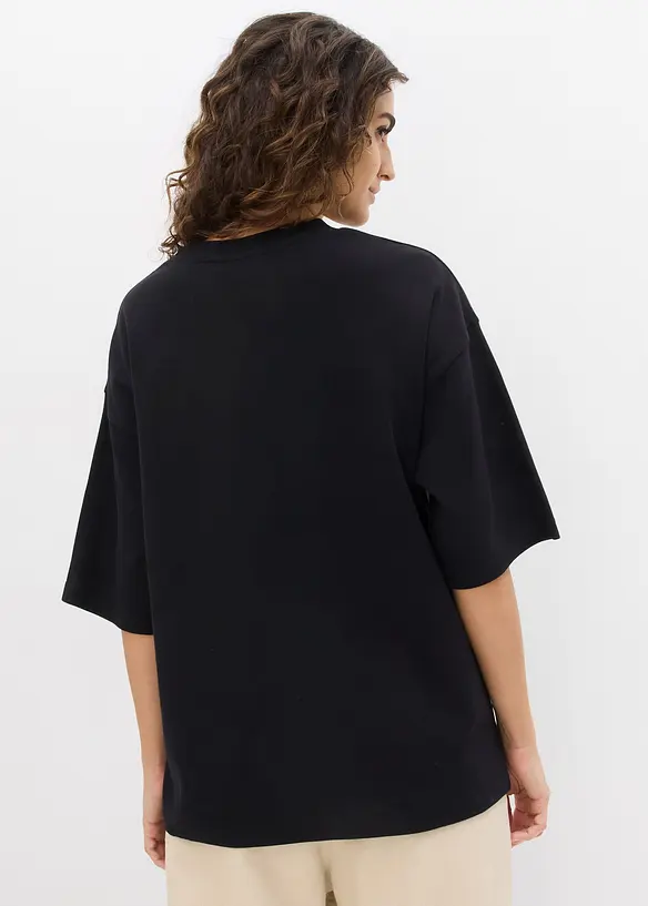 Oversize-Shirt aus reiner schwerer Bio-Baumwolle in schwarz von hinten (im Anschnitt) - bonprix Oversize-Shirt aus reiner schwerer Bio-Baumwolle in schwarz von hinten (im Anschnitt) - bonprix