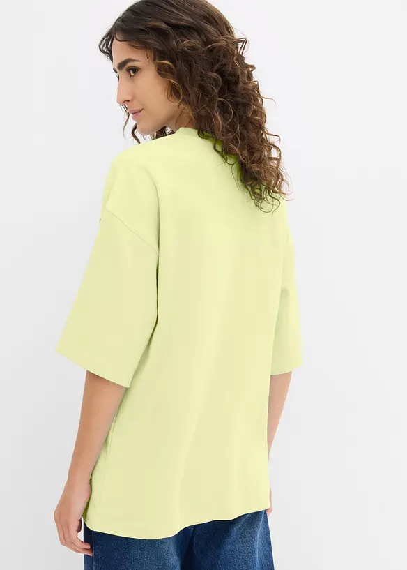 Oversize-Shirt aus reiner schwerer Bio-Baumwolle in gelb von hinten (im Anschnitt) - bonprix Oversize-Shirt aus reiner schwerer Bio-Baumwolle in gelb von hinten (im Anschnitt) - bonprix