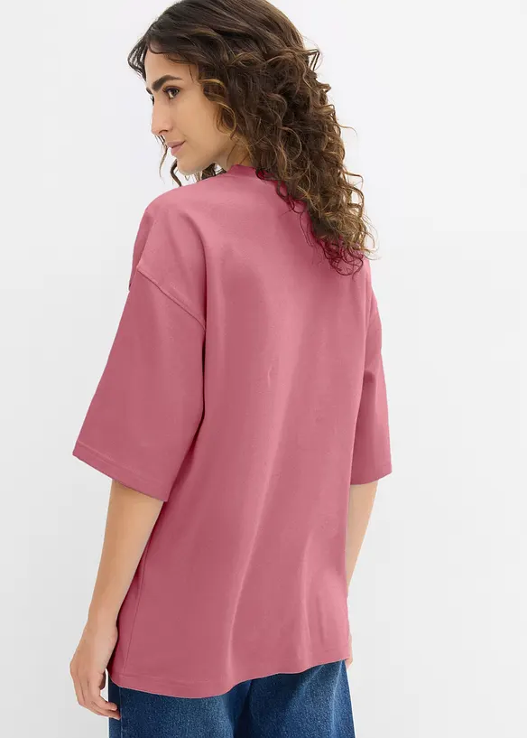 Oversize-Shirt aus reiner schwerer Bio-Baumwolle in lila von hinten (im Anschnitt) - bonprix Oversize-Shirt aus reiner schwerer Bio-Baumwolle in lila von hinten (im Anschnitt) - bonprix