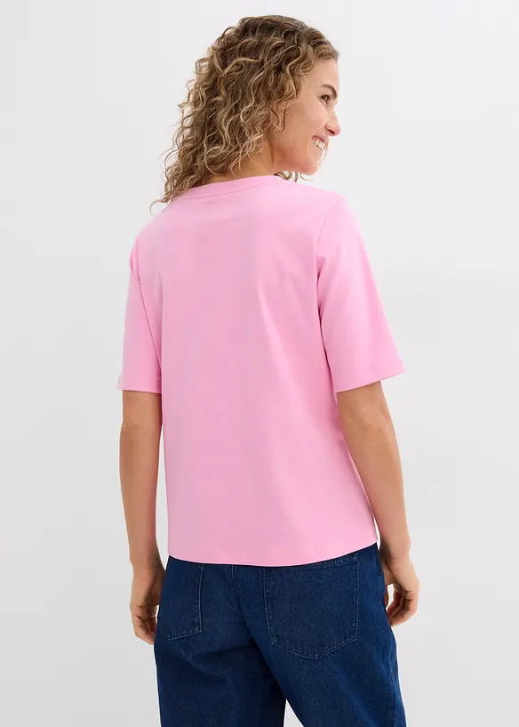 T-Shirt aus reiner Bio-Baumwolle in rosa von hinten (im Anschnitt) - bonprix T-Shirt aus reiner Bio-Baumwolle in rosa von hinten (im Anschnitt) - bonprix