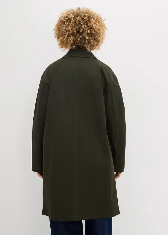 Wasserabweisender Trenchcoat, Oversized in grün von hinten (Totalaufnahme) - bonprix