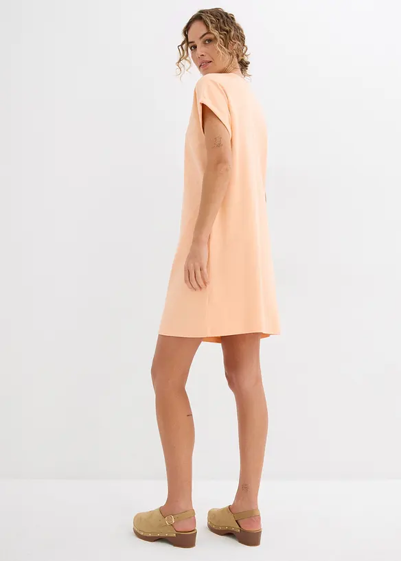 Shirtkleid aus schwerer reiner Bio-Baumwolle in orange von hinten (Totalaufnahme) - bonprix Shirtkleid aus schwerer reiner Bio-Baumwolle in orange von hinten (Totalaufnahme) - bonprix