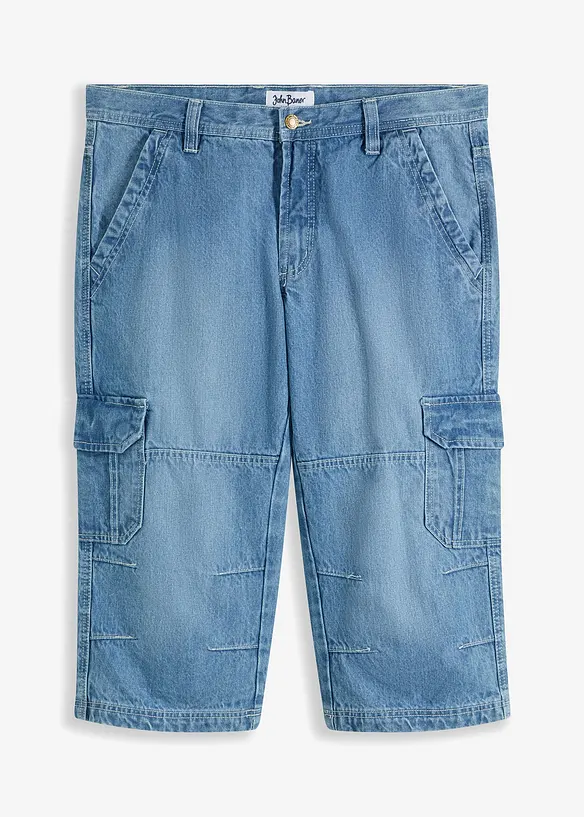 Regular Fit 3/4 Cargojeans, Straight in blau von vorne - bonprix