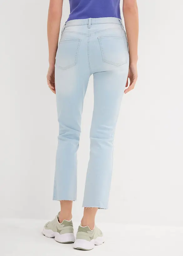 Bootcut-Jeans High Waist, cropped in blau von hinten - bonprix Bootcut-Jeans High Waist, cropped in blau von hinten - bonprix