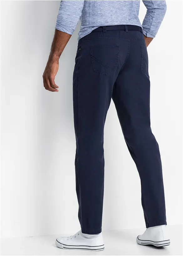 Regular Fit Twillhose aus reiner Baumwolle, Straight in blau von hinten - bonprix