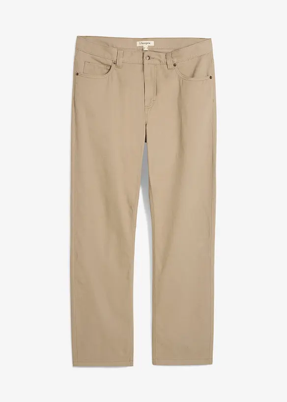 Regular Fit Twillhose aus reiner Baumwolle, Straight in grün von vorne - bonprix