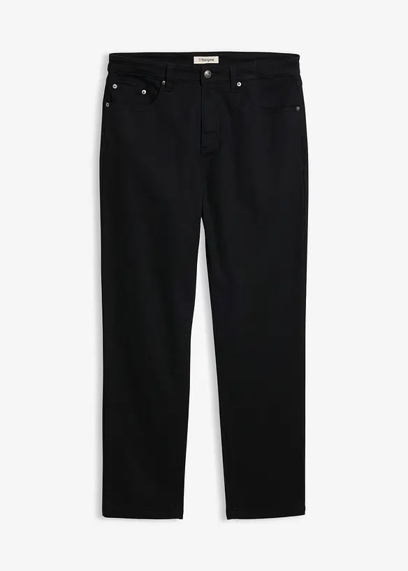 Classic Fit Stretch-Hose, Straight in schwarz von vorne - bonprix