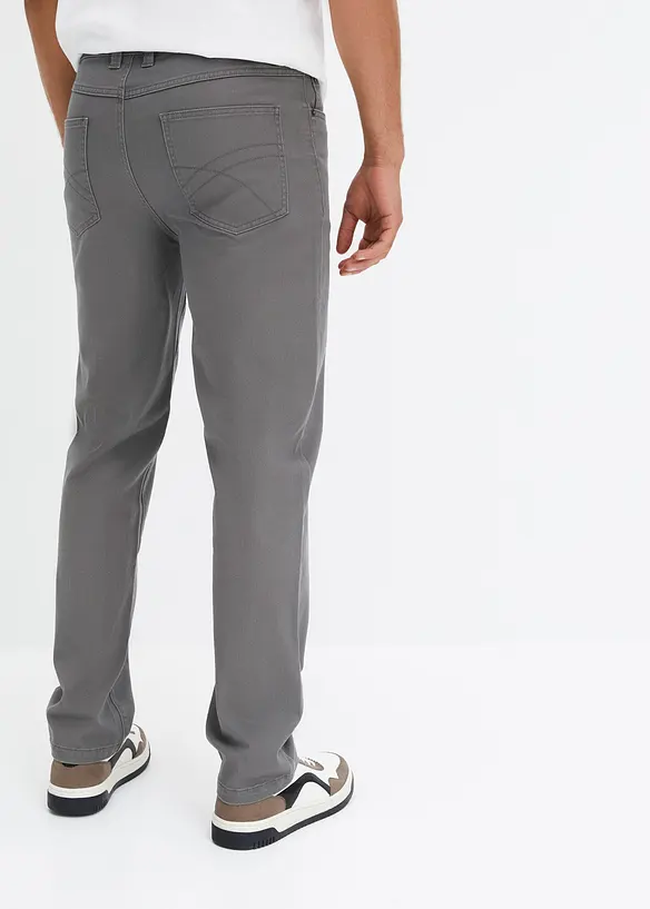 Classic Fit Stretch-Hose, Straight in grau von hinten - bonprix