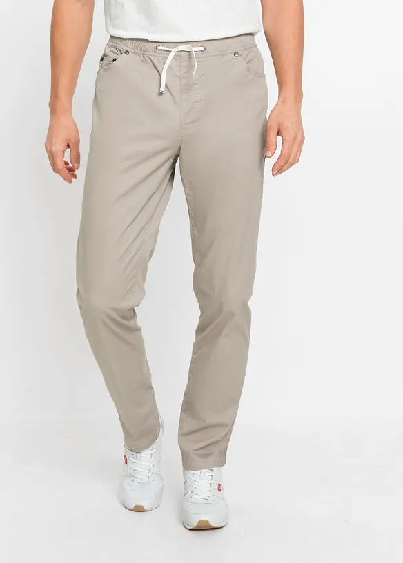 Regular Fit Stretch-Schlupfhose, Straight in grau von vorne - bonprix
