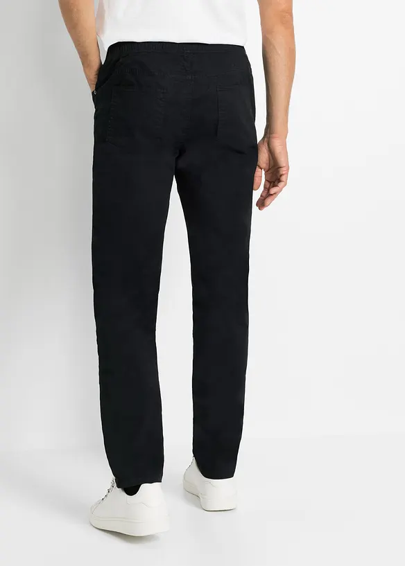 Regular Fit Stretch-Schlupfhose, Straight in schwarz von hinten - bonprix