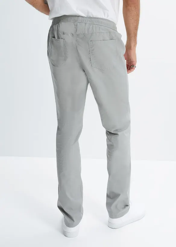 Regular Fit Stretch-Schlupfhose, Straight in grau von hinten - bonprix