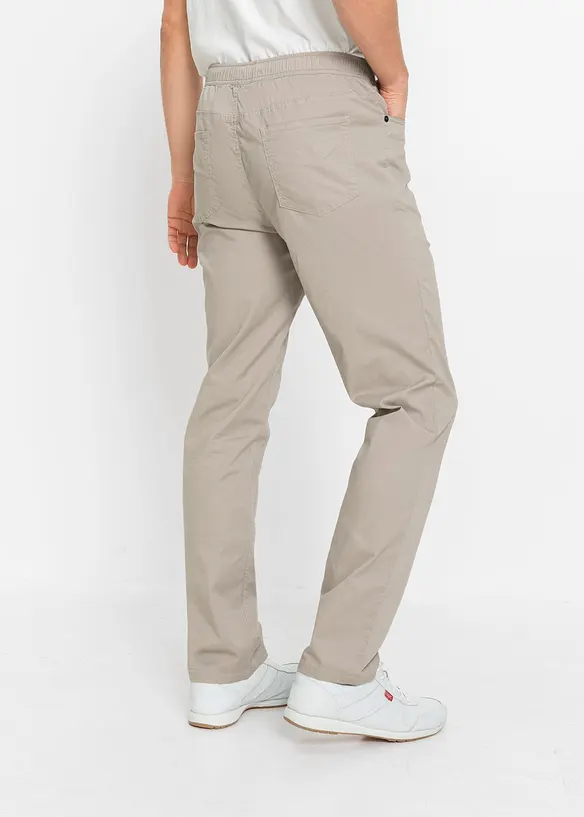 Regular Fit Stretch-Schlupfhose, Straight in grau von hinten - bonprix