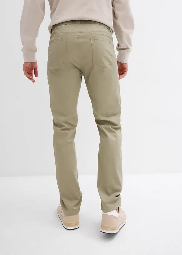 Regular Fit Stretch-Schlupfhose, Straight in grün von hinten - bonprix