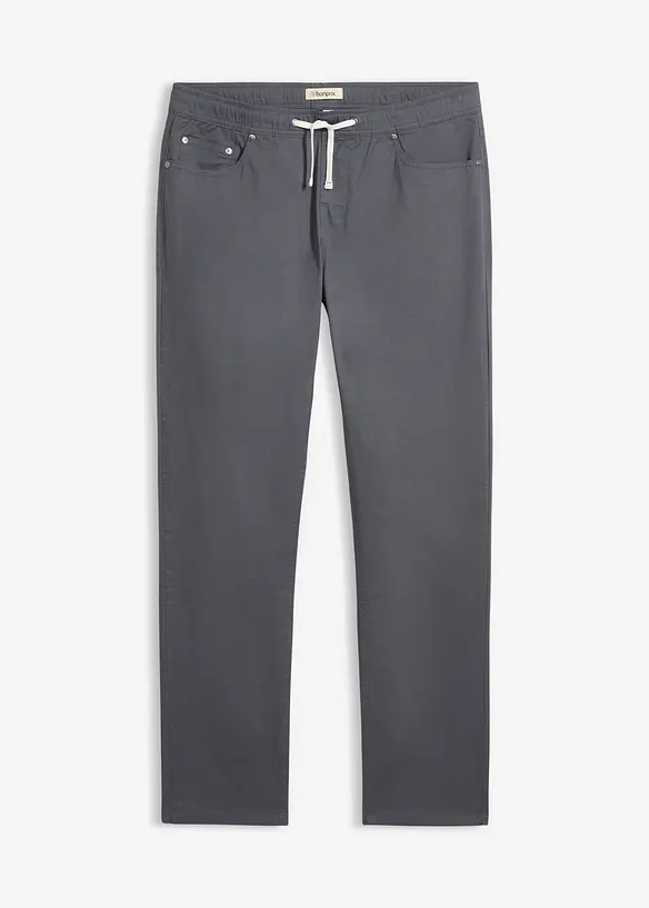 Regular Fit Stretch-Schlupfhose, Straight in grau von vorne - bonprix