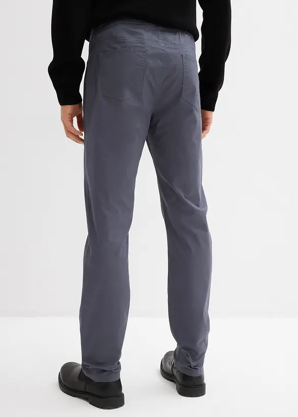 Regular Fit Stretch-Schlupfhose, Straight in grau von hinten - bonprix