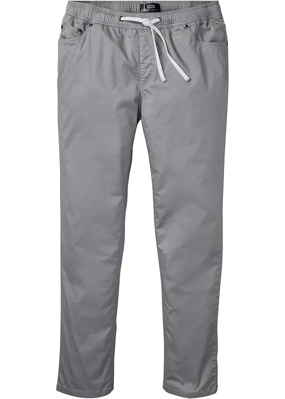 Regular Fit Stretch-Schlupfhose, Straight in grau von vorne - bonprix