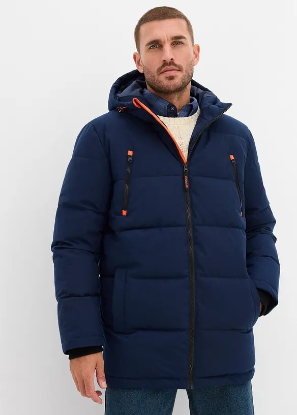 Wasserabweisende Funktionsjacke in blau von vorne (im Anschnitt) - bonprix