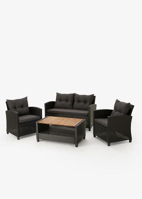 Gartenmöbel-Set (4-tlg. Set) in schwarz - bonprix