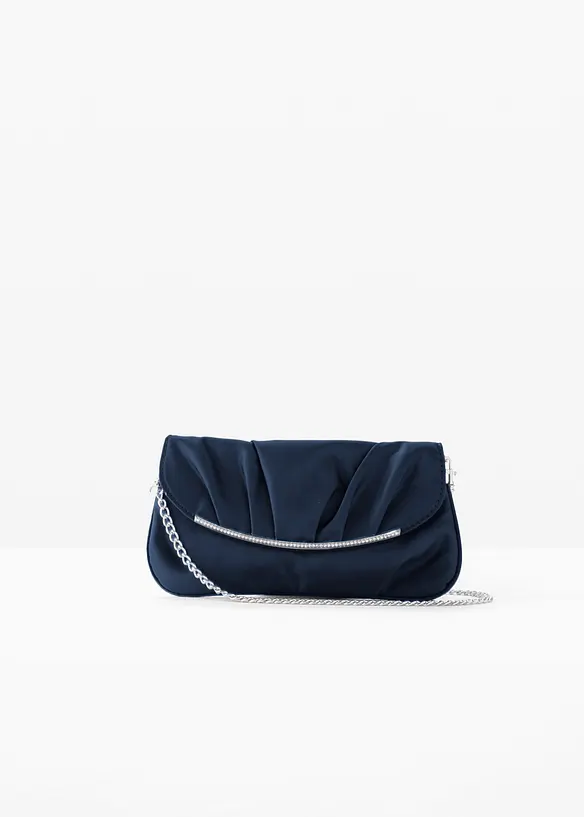 Clutch mit Strassverzierung in blau von vorne - bonprix