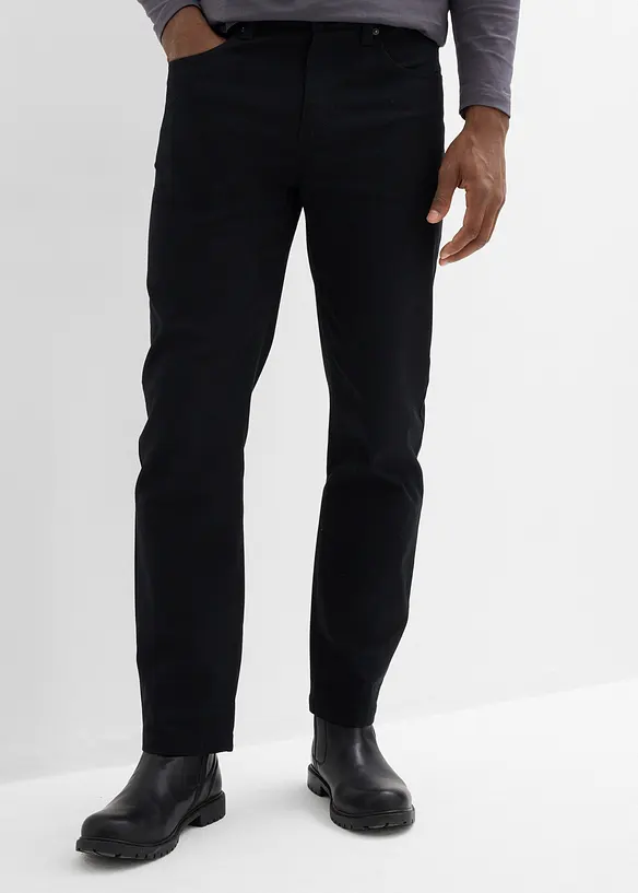 Classic Fit Stretch-Hose, Straight in schwarz von vorne - bonprix