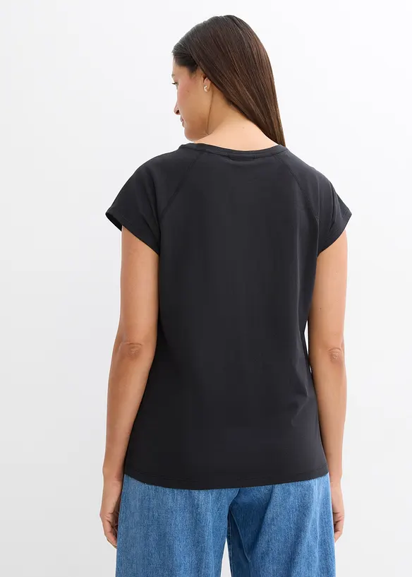 T-Shirt aus reiner Bio-Baumwolle in schwarz von hinten (im Anschnitt) - bonprix T-Shirt aus reiner Bio-Baumwolle in schwarz von hinten (im Anschnitt) - bonprix