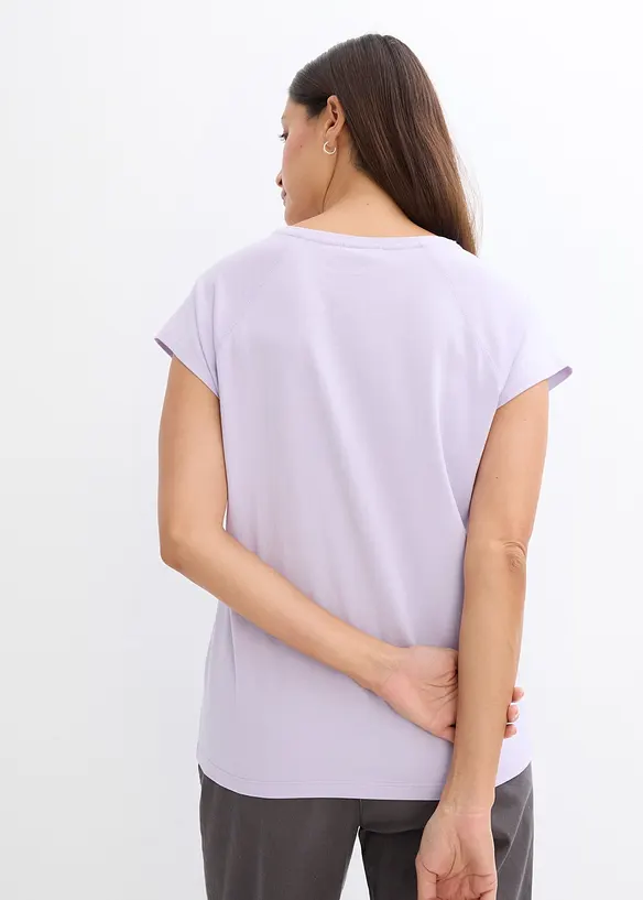T-Shirt aus reiner Bio-Baumwolle in lila von hinten (im Anschnitt) - bonprix