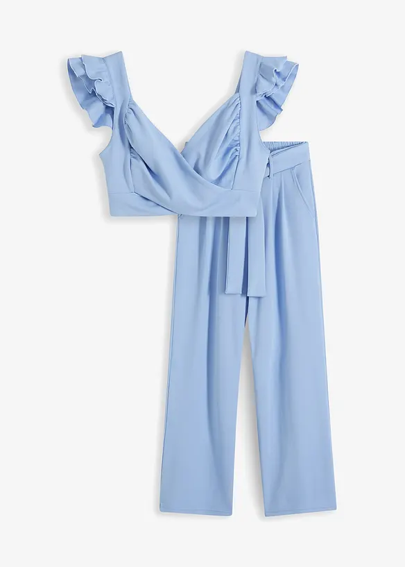 Top und Hose (2-tlg.Set) in blau von vorne - bonprix